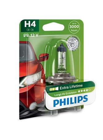 Autožárovka H4 Philips 12342LLECOB1, LongLife EcoVision, 1ks v balení