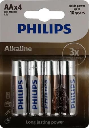 Baterie Philips LR6A4B/10 Alkalické AA 4ks