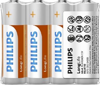 Baterie Philips R6L4F/10 LongLife AA 4ks